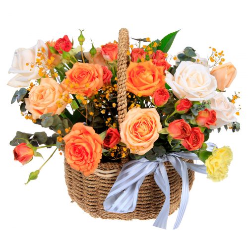 Корзина с цветами «Оранжевый блеск»