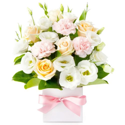 Цветы в коробке «Ажур»