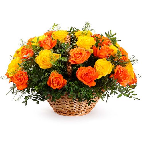 Корзина с цветами «Солнечный Взрыв»