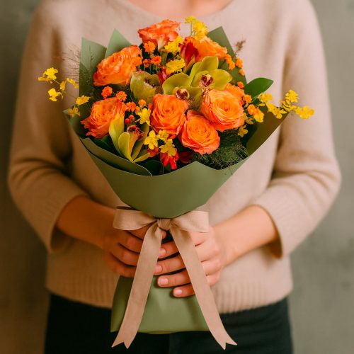 Флористический букет «Солнечный акцент»