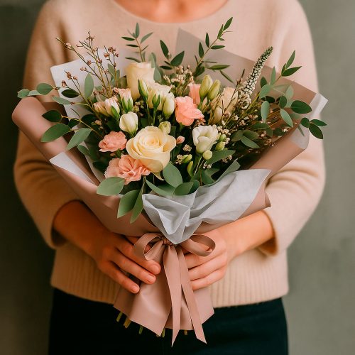 Красивый букет «Шелковая нежность»